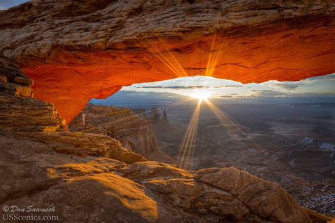 Sunrise at Mesa Arch in Canyonlands National Park near Moab, Utah