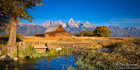 Sunrise at T.A. Moulton Barn in Grand Teton National Park near Jackson Hole, Wyoming